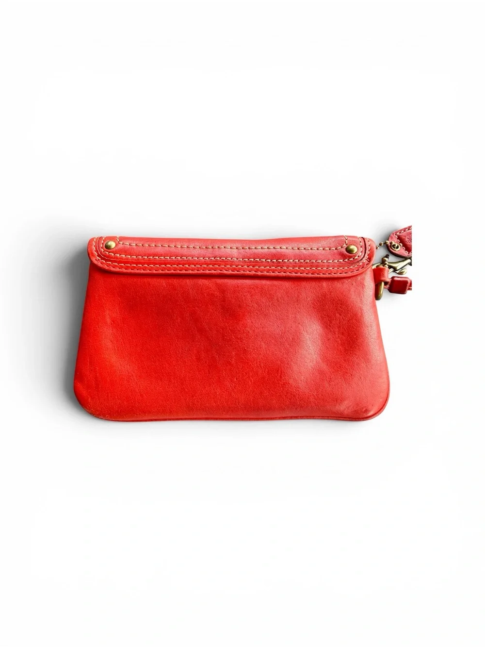 Coach Legacy Red Leather Turnlock Wristlet - Picture 2 of 8